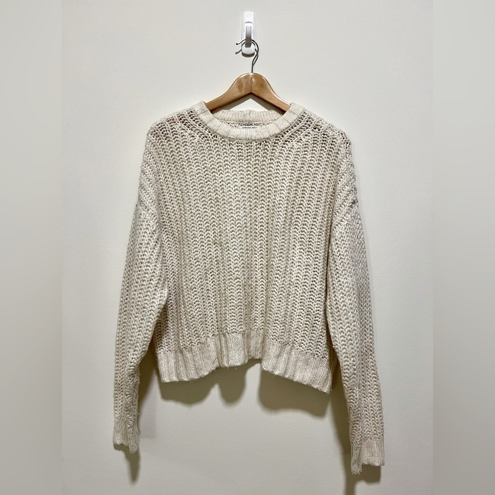 American Eagle Outfitters Cream Knit Sweater